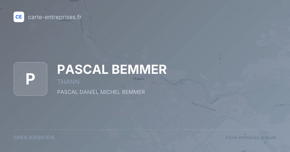 PASCAL BEMMER — 830947016 — fiche entreprise