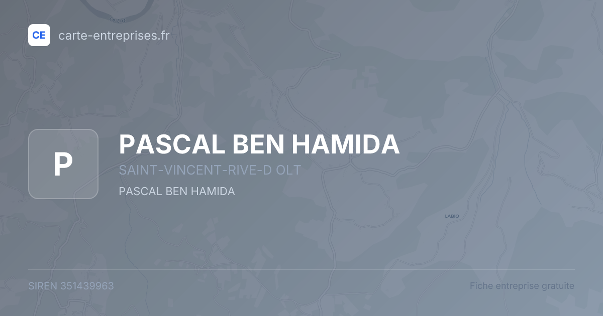 PASCAL BEN HAMIDA — 351439963 — fiche entreprise