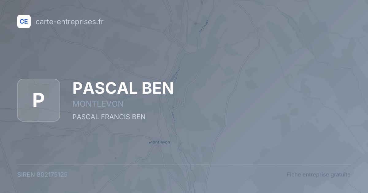 PASCAL BEN — 802175125 — fiche entreprise