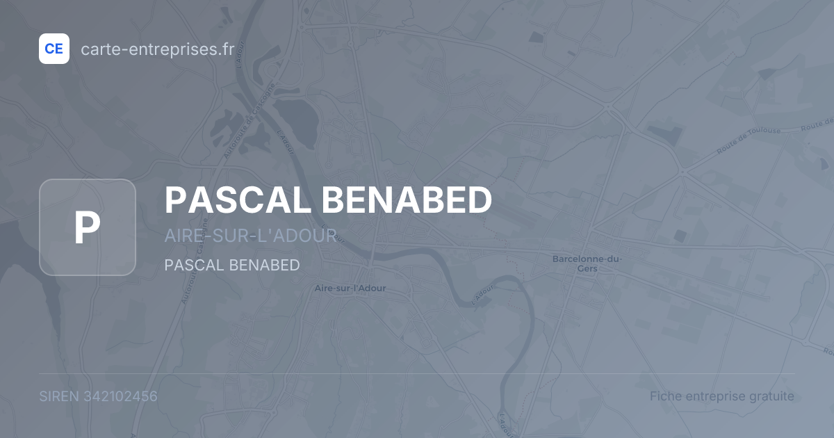 PASCAL BENABED — 342102456 — fiche entreprise