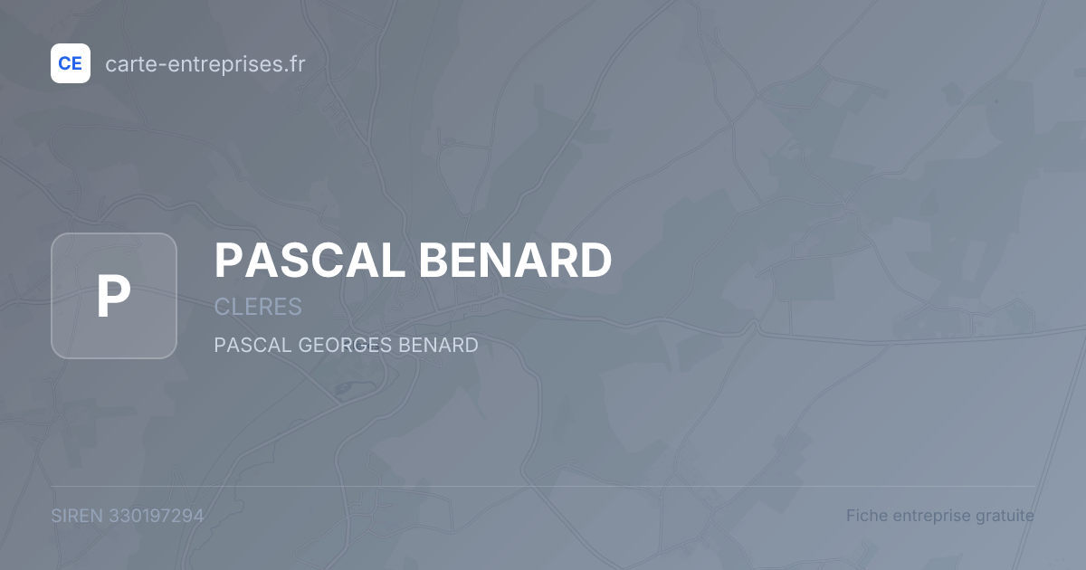 PASCAL BENARD — 330197294 — fiche entreprise