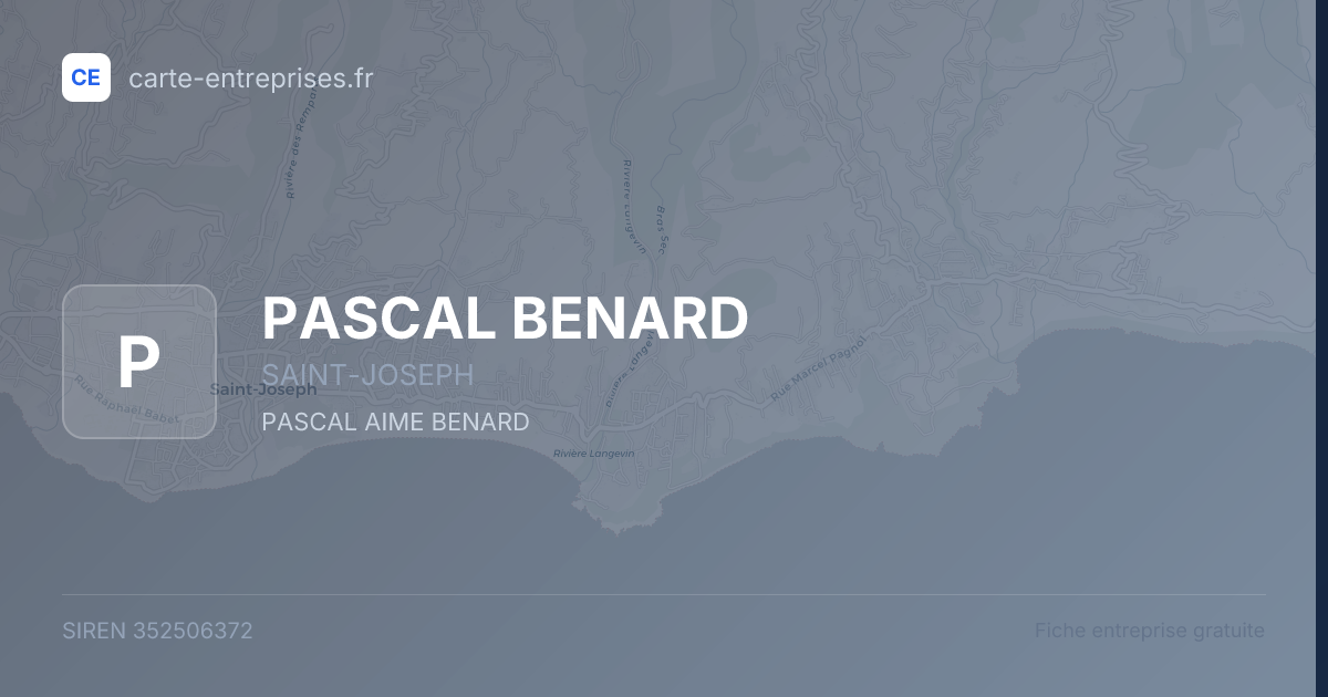 PASCAL BENARD — 352506372 — fiche entreprise