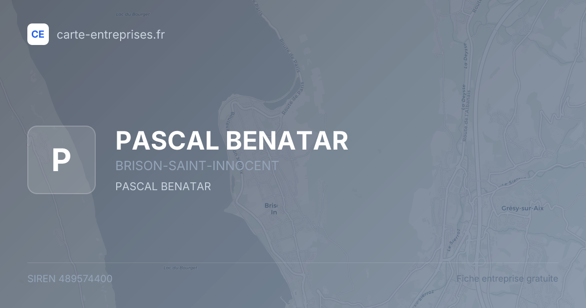 PASCAL BENATAR — 489574400 — fiche entreprise