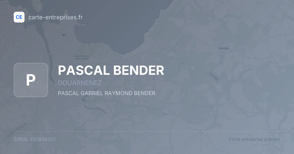 PASCAL BENDER — 330936501 — fiche entreprise