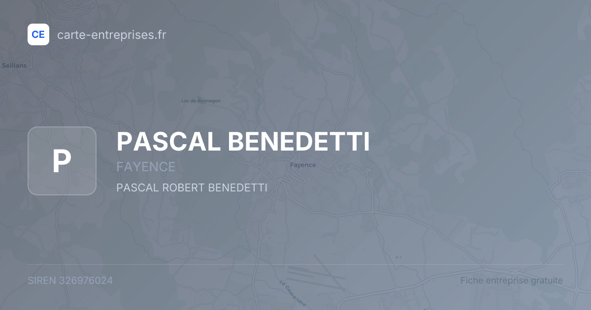 PASCAL BENEDETTI — 326976024 — fiche entreprise