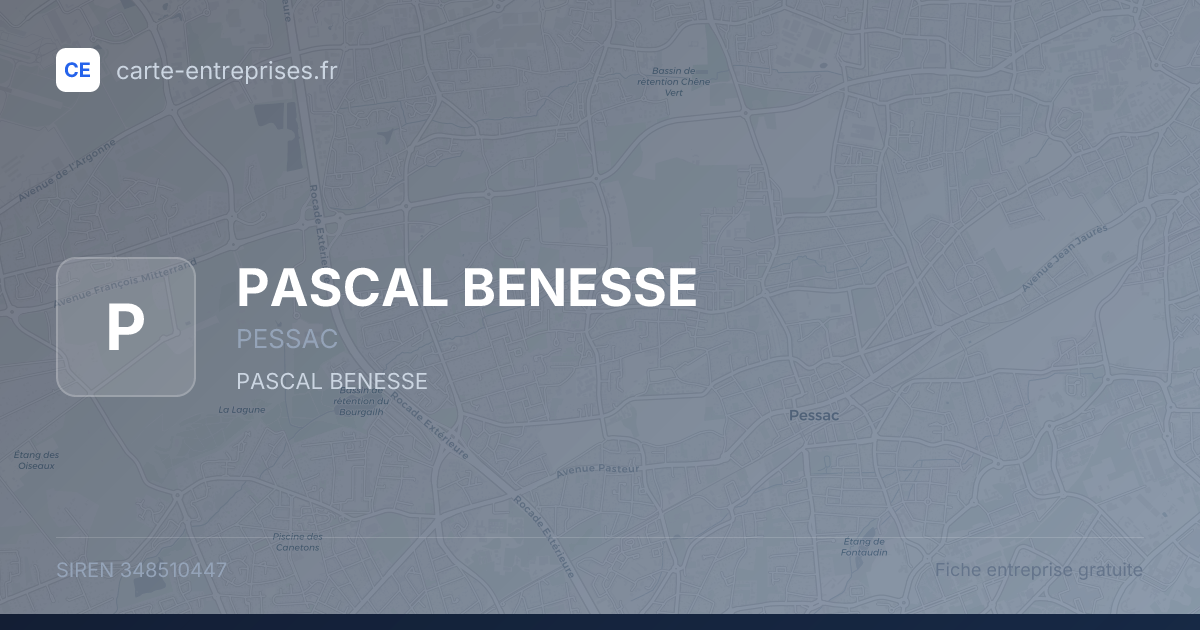 PASCAL BENESSE — 348510447 — fiche entreprise