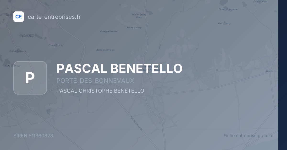 PASCAL BENETELLO — 511360828 — fiche entreprise