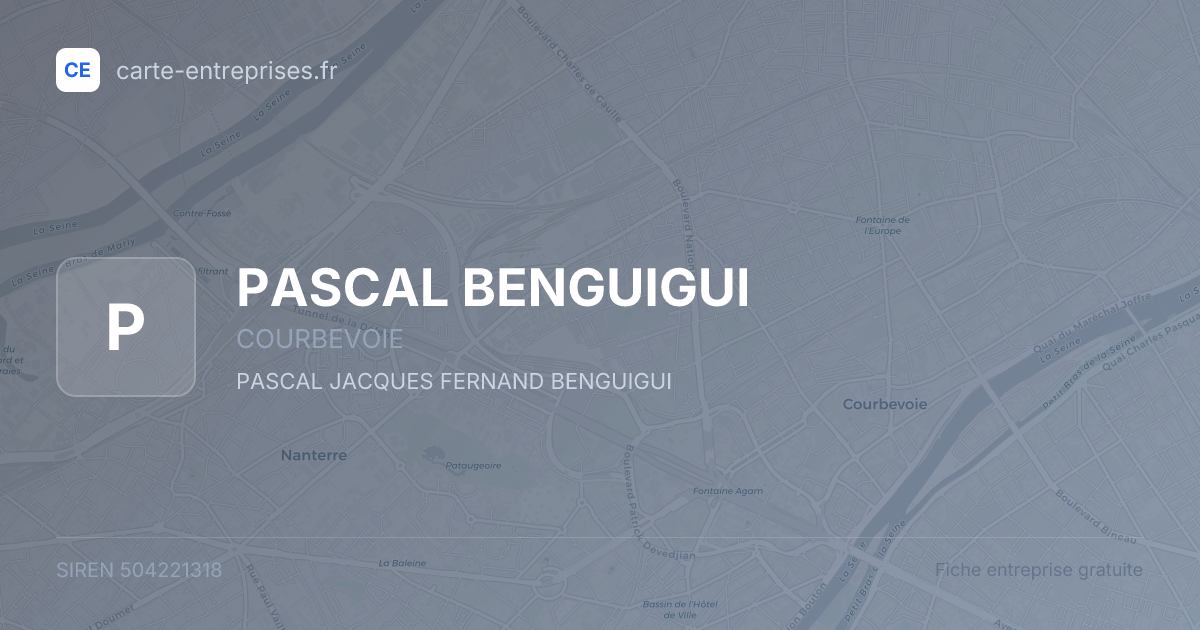 PASCAL BENGUIGUI — 504221318 — fiche entreprise