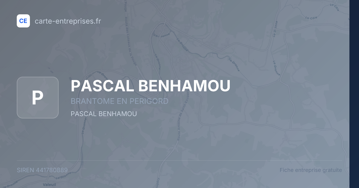 PASCAL BENHAMOU — 441780889 — fiche entreprise