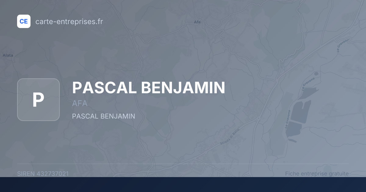PASCAL BENJAMIN — 432737021 — fiche entreprise