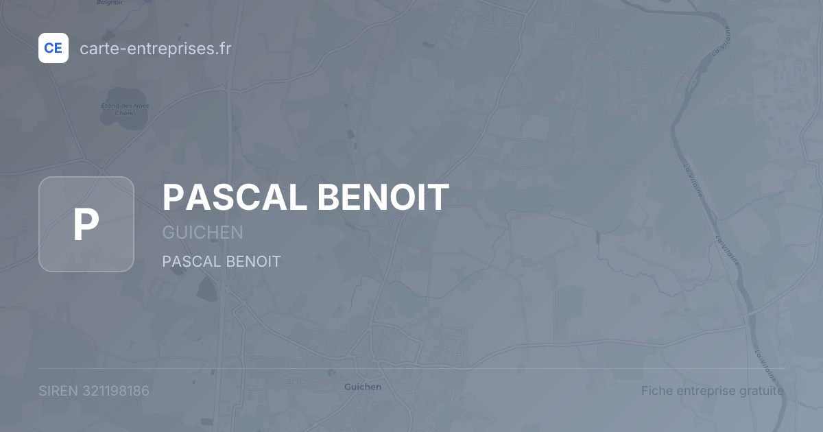 PASCAL BENOIT — 321198186 — fiche entreprise