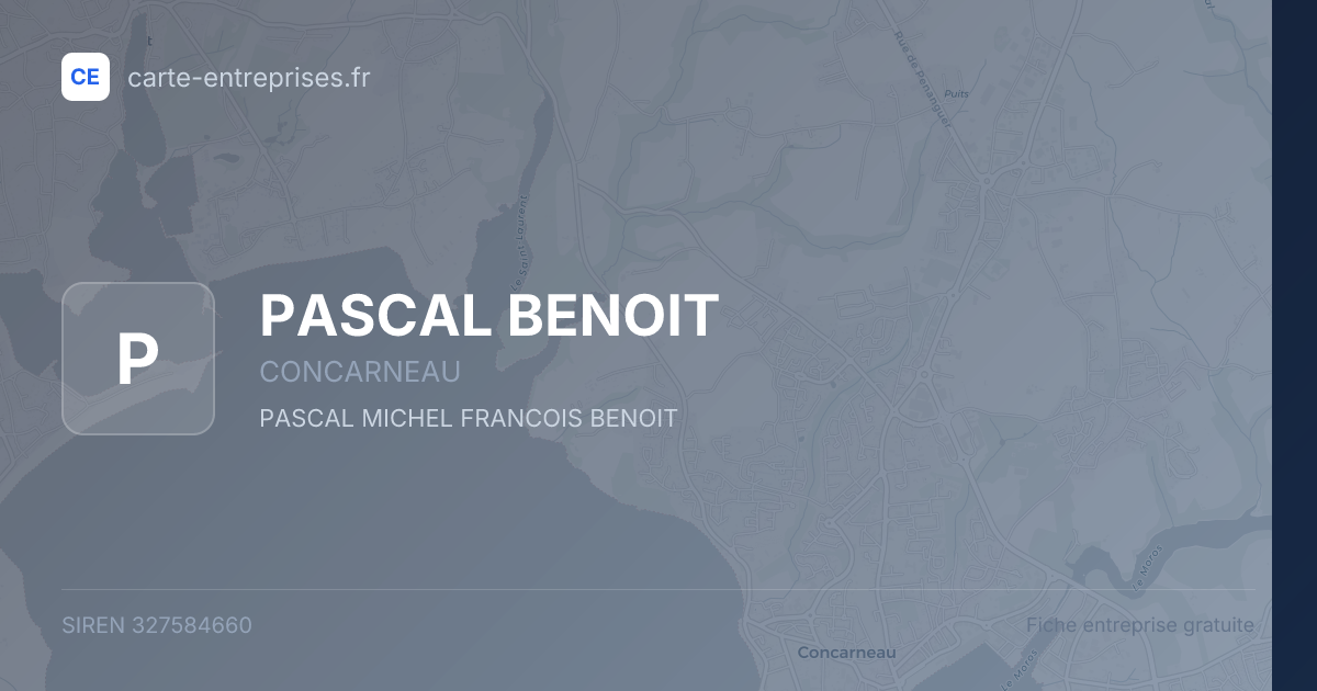 PASCAL BENOIT — 327584660 — fiche entreprise