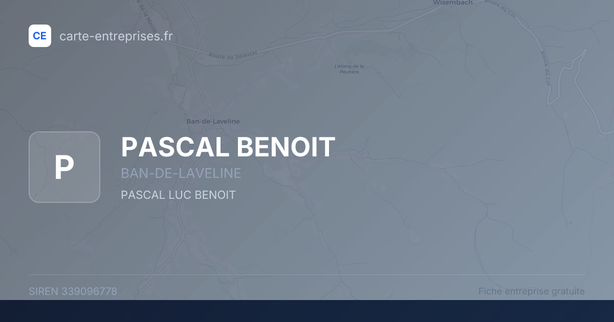 PASCAL BENOIT — 339096778 — fiche entreprise