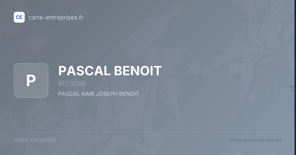 PASCAL BENOIT — 340246057 — fiche entreprise