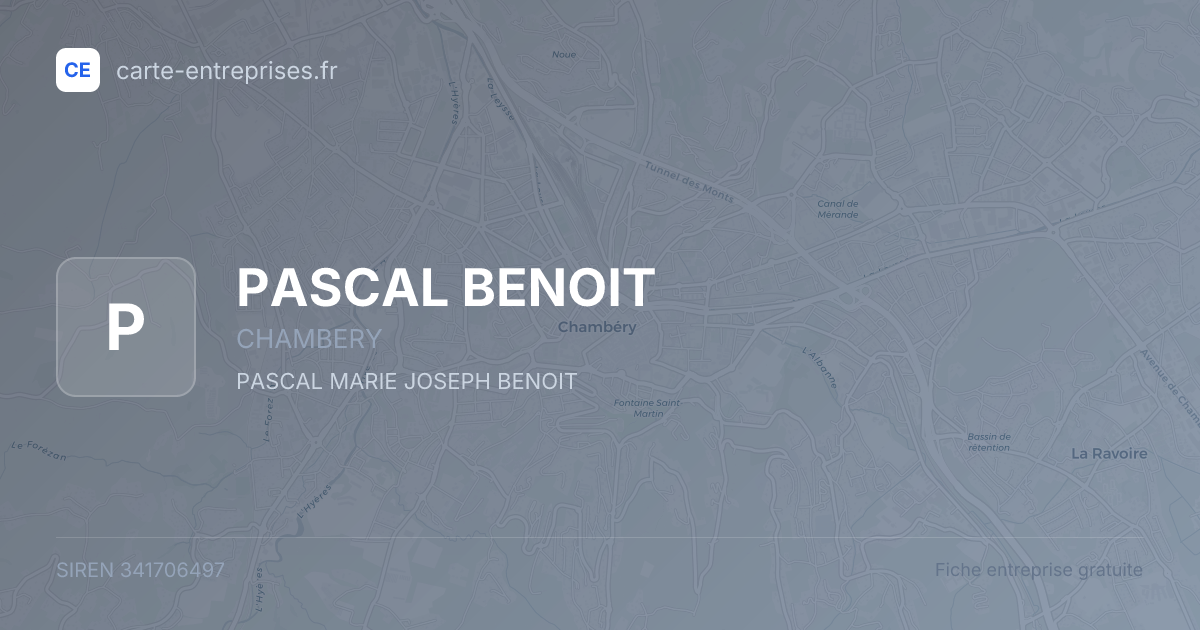 PASCAL BENOIT — 341706497 — fiche entreprise