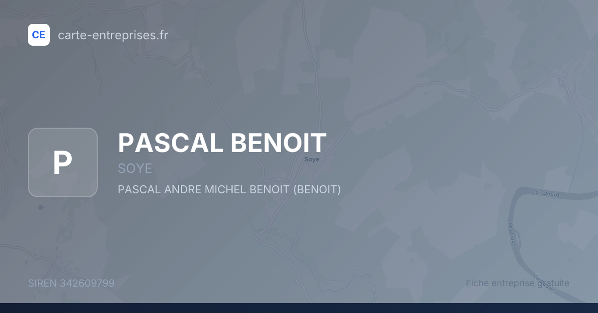 PASCAL BENOIT — 342609799 — fiche entreprise