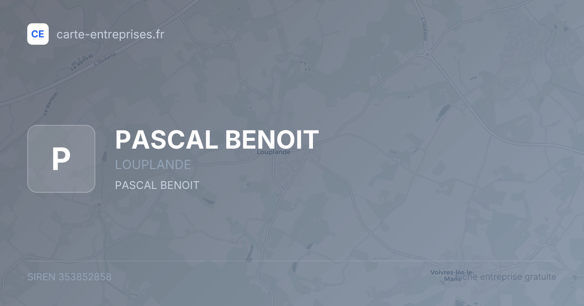 PASCAL BENOIT — 353852858 — fiche entreprise