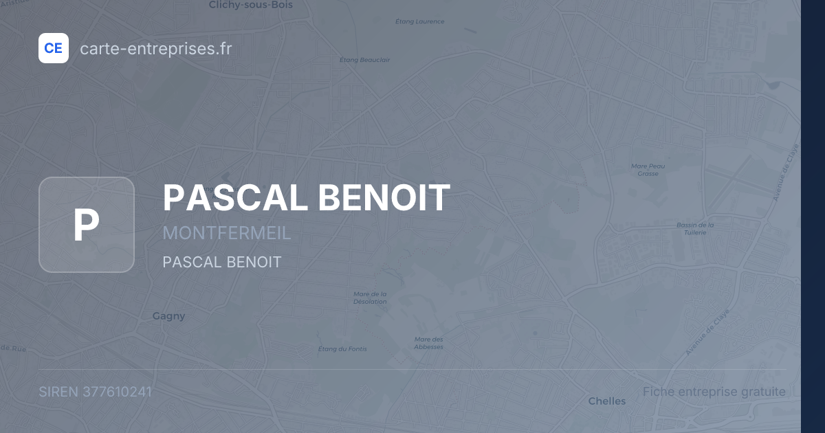 PASCAL BENOIT — 377610241 — fiche entreprise