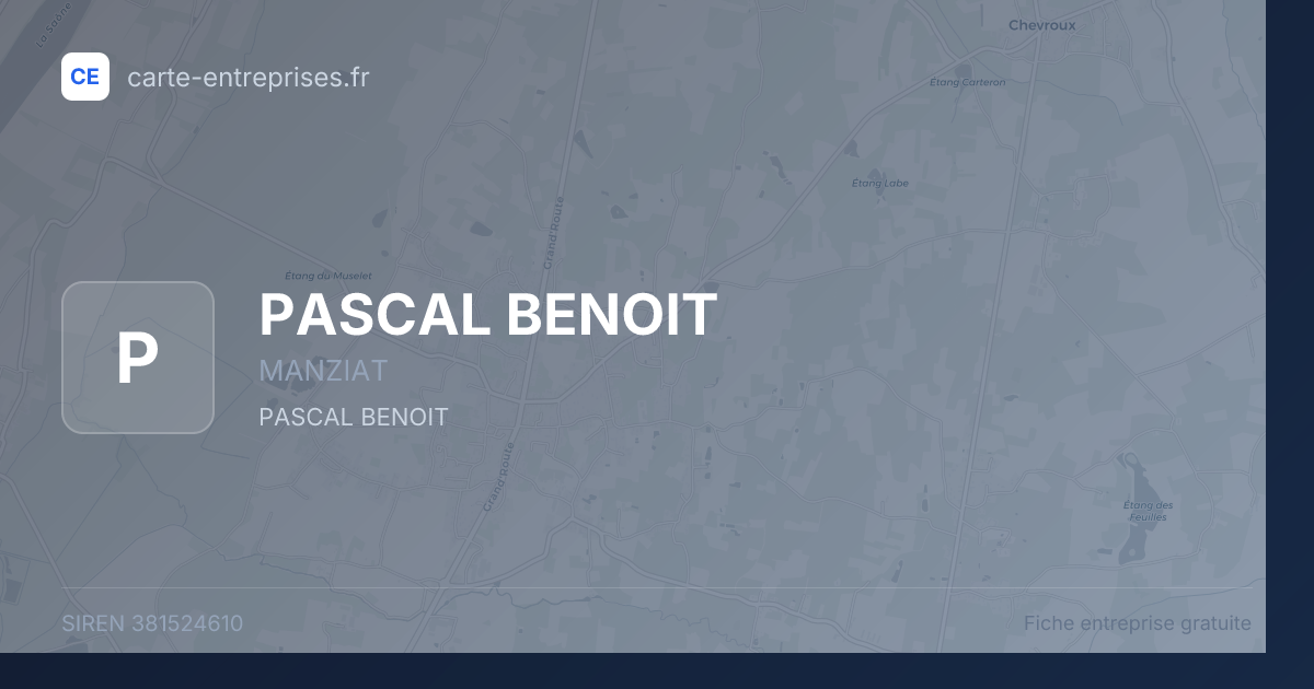 PASCAL BENOIT — 381524610 — fiche entreprise