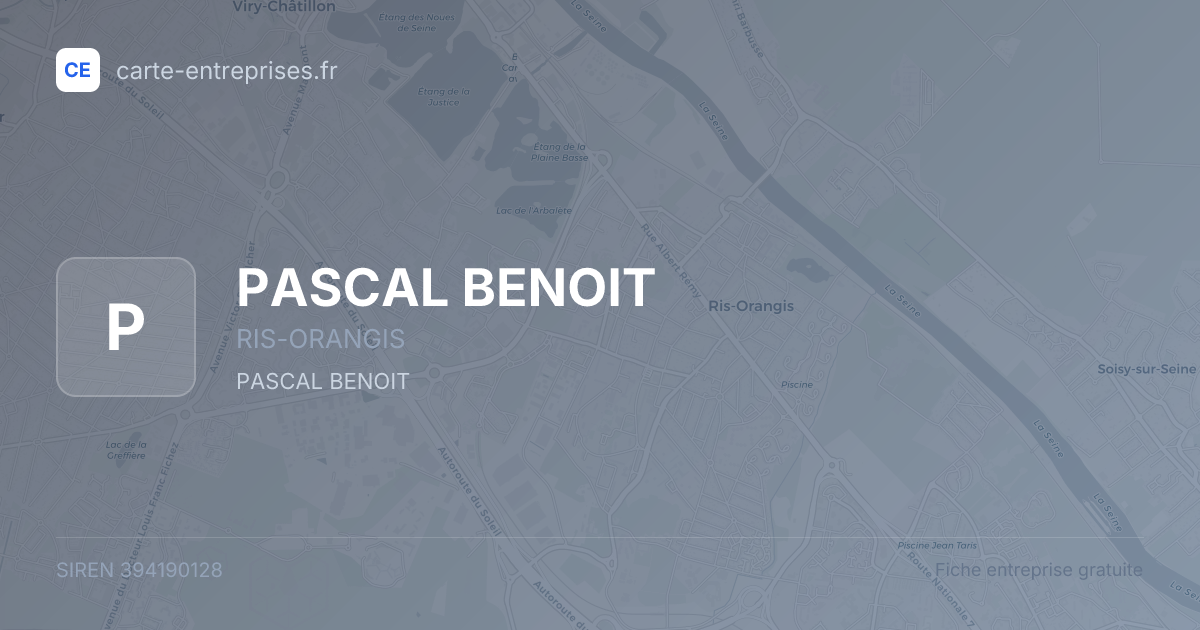 PASCAL BENOIT — 394190128 — fiche entreprise
