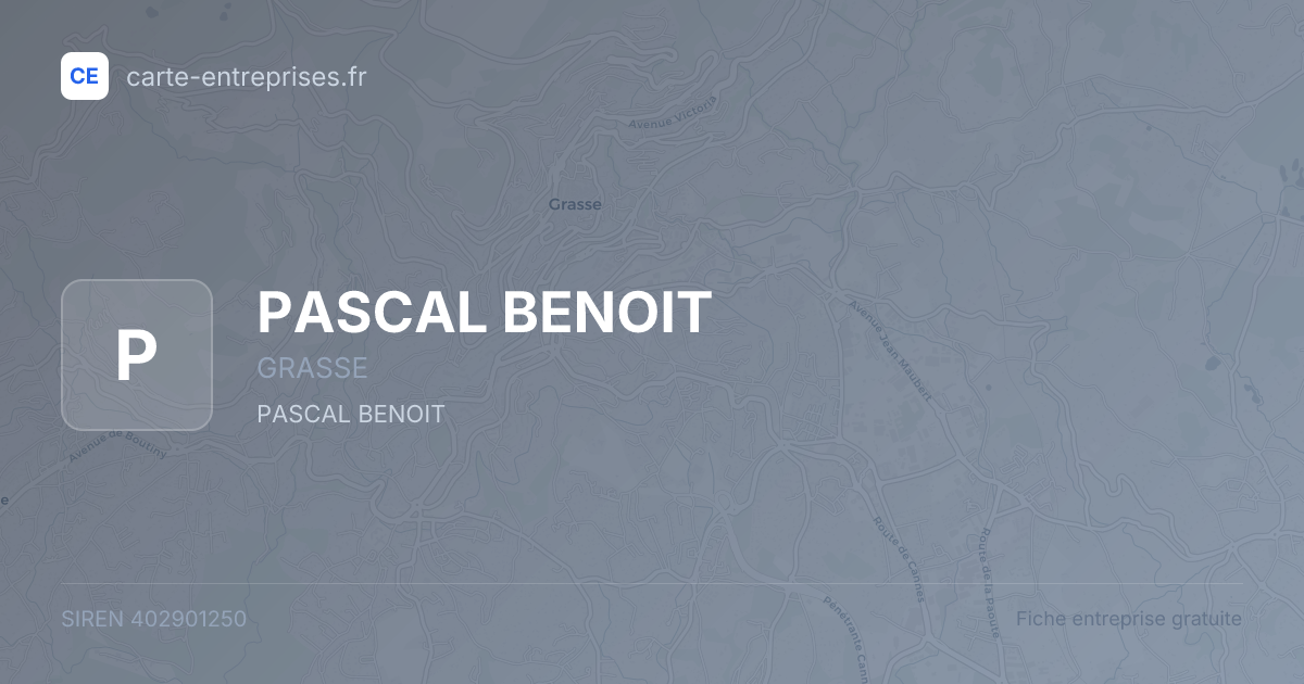 PASCAL BENOIT — 402901250 — fiche entreprise