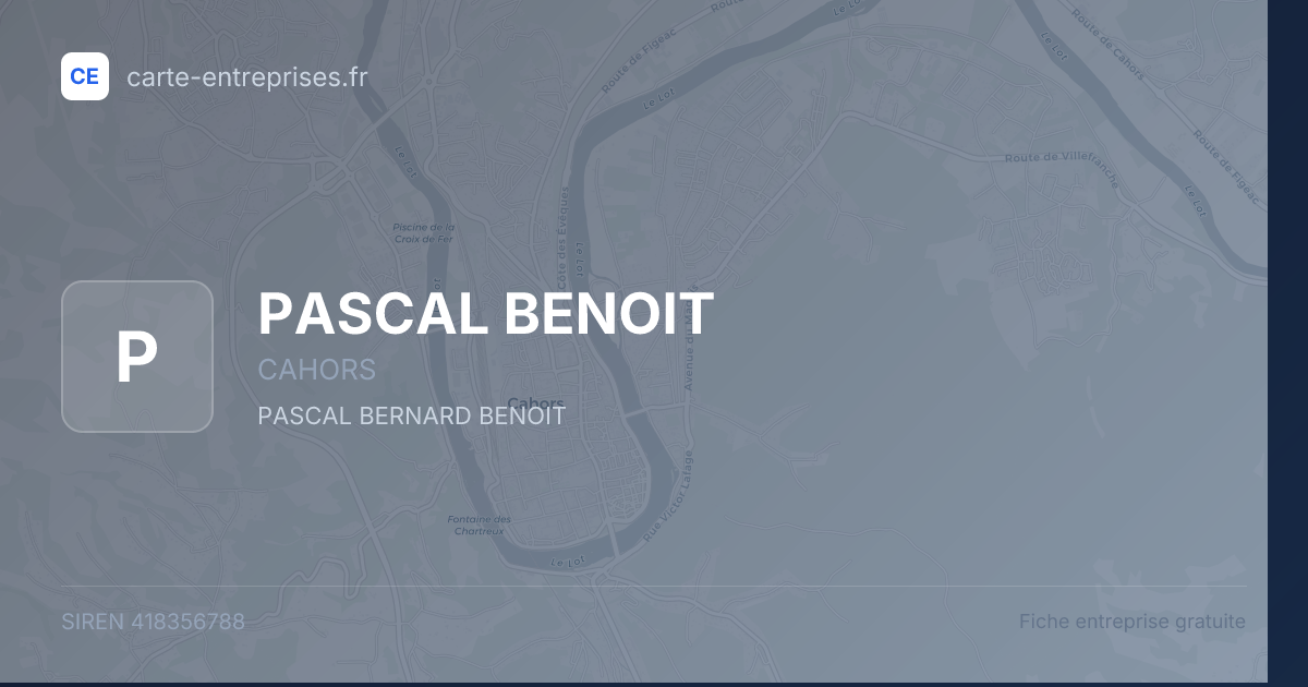 PASCAL BENOIT — 418356788 — fiche entreprise
