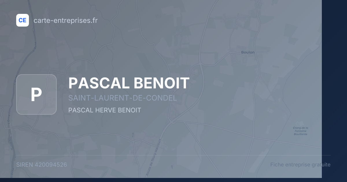 PASCAL BENOIT — 420094526 — fiche entreprise
