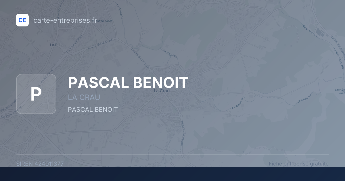 PASCAL BENOIT — 424011377 — fiche entreprise