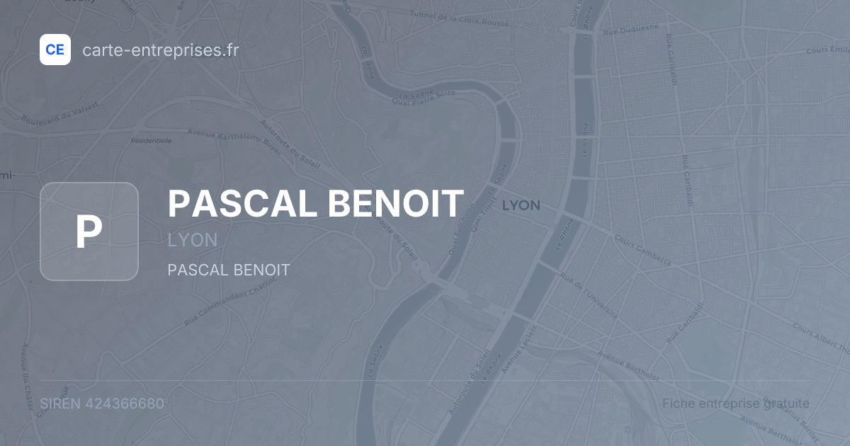 PASCAL BENOIT — 424366680 — fiche entreprise