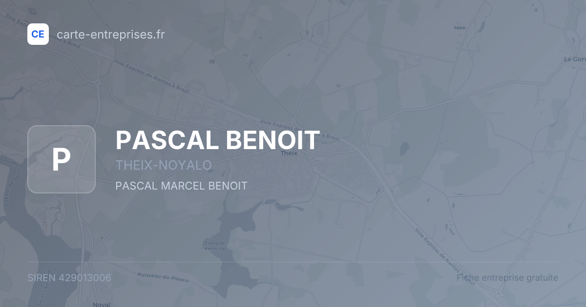 PASCAL BENOIT — 429013006 — fiche entreprise