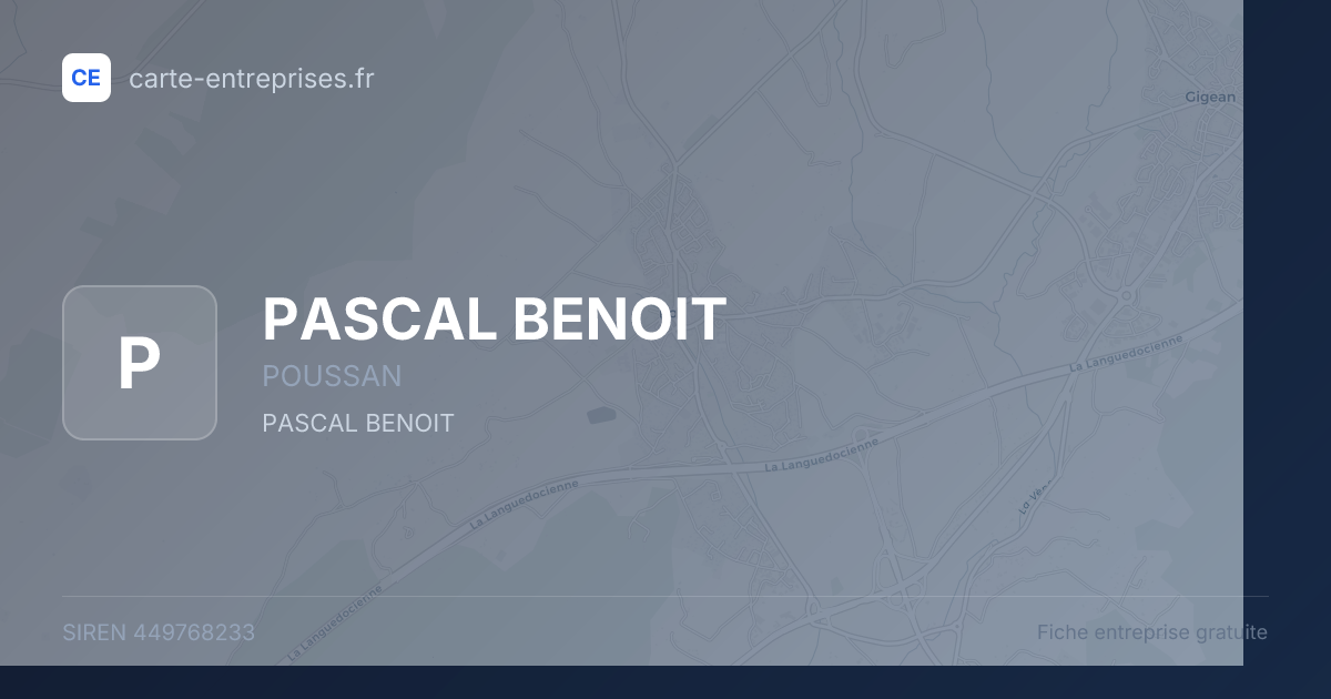PASCAL BENOIT — 449768233 — fiche entreprise