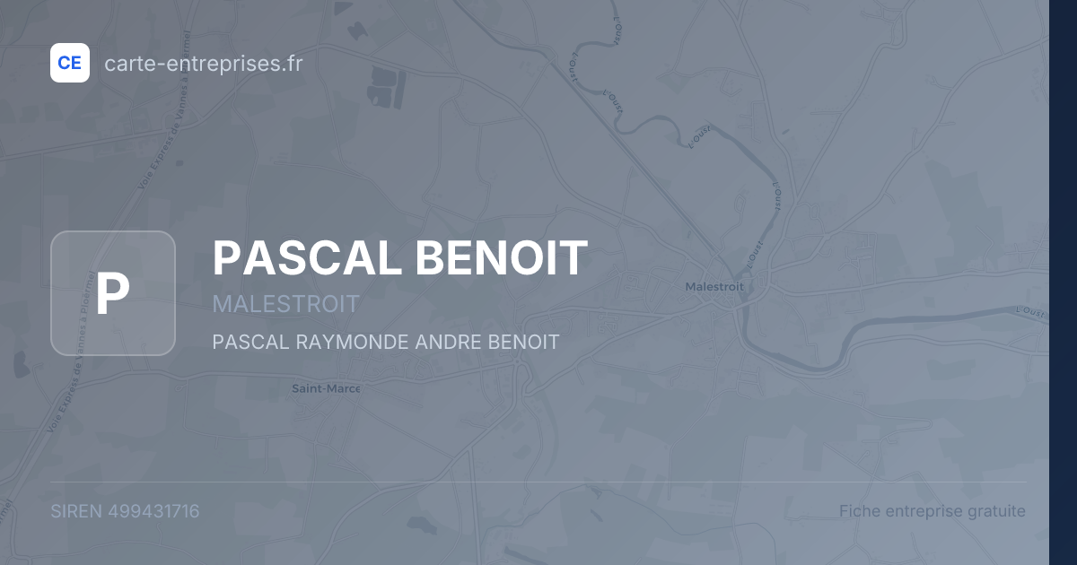 PASCAL BENOIT — 499431716 — fiche entreprise