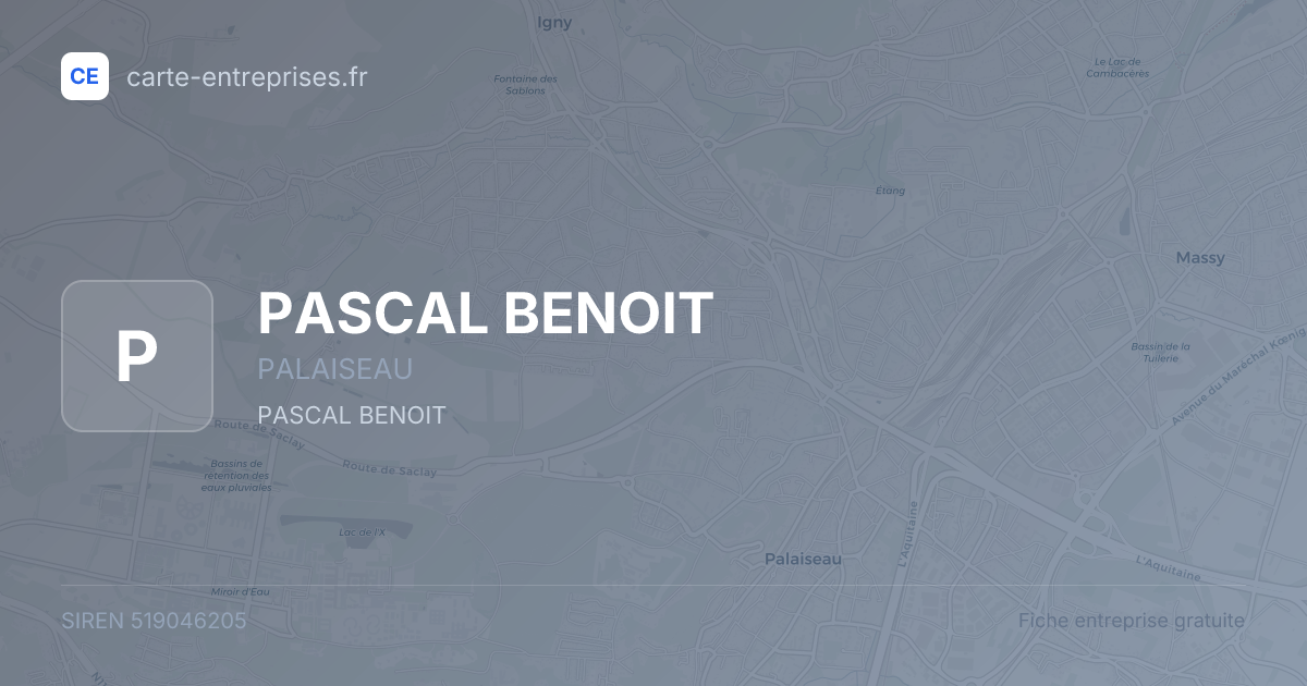 PASCAL BENOIT — 519046205 — fiche entreprise