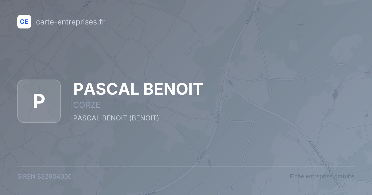 PASCAL BENOIT — 832904056 — fiche entreprise