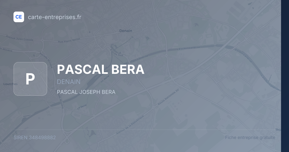 PASCAL BERA — 348498882 — fiche entreprise