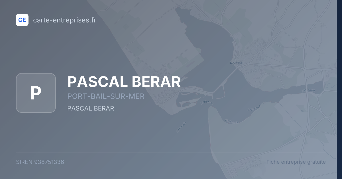 PASCAL BERAR — 938751336 — fiche entreprise