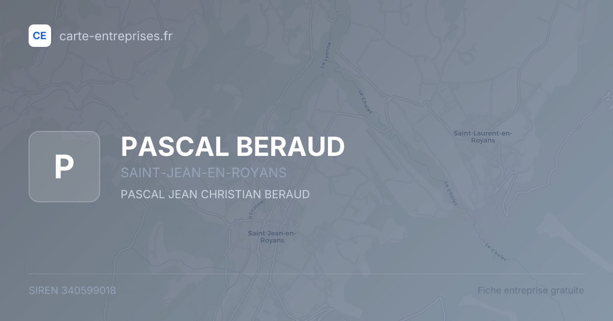 PASCAL BERAUD — 340599018 — fiche entreprise