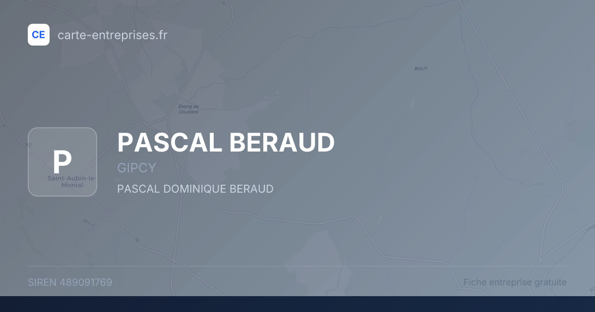 PASCAL BERAUD — 489091769 — fiche entreprise