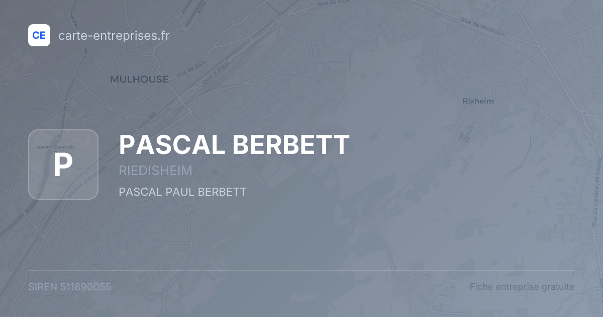 PASCAL BERBETT — 511890055 — fiche entreprise