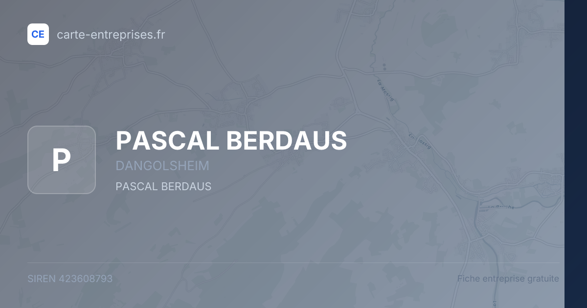 PASCAL BERDAUS — 423608793 — fiche entreprise
