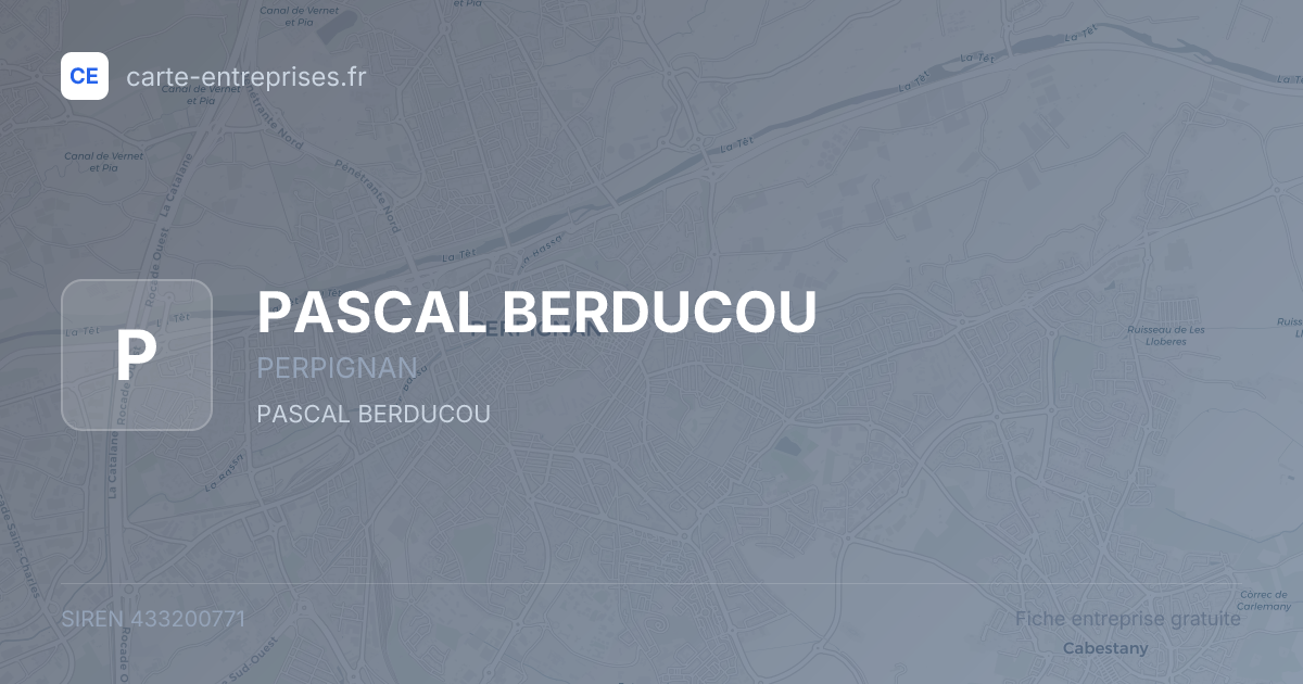PASCAL BERDUCOU — 433200771 — fiche entreprise