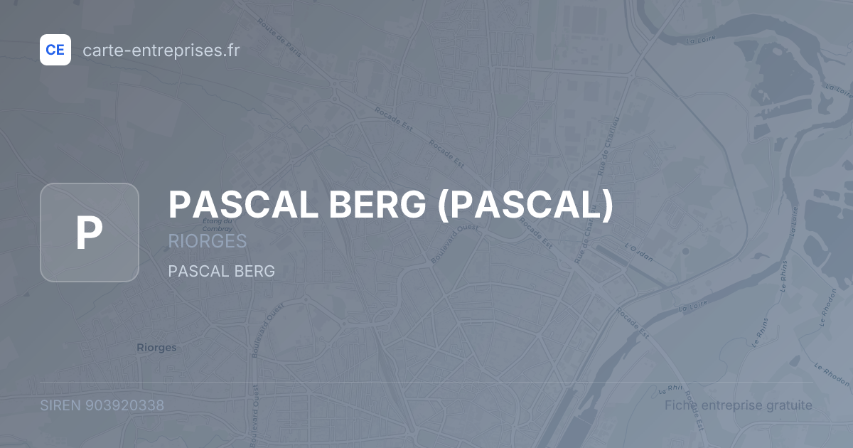 PASCAL BERG (PASCAL) — 903920338 — fiche entreprise