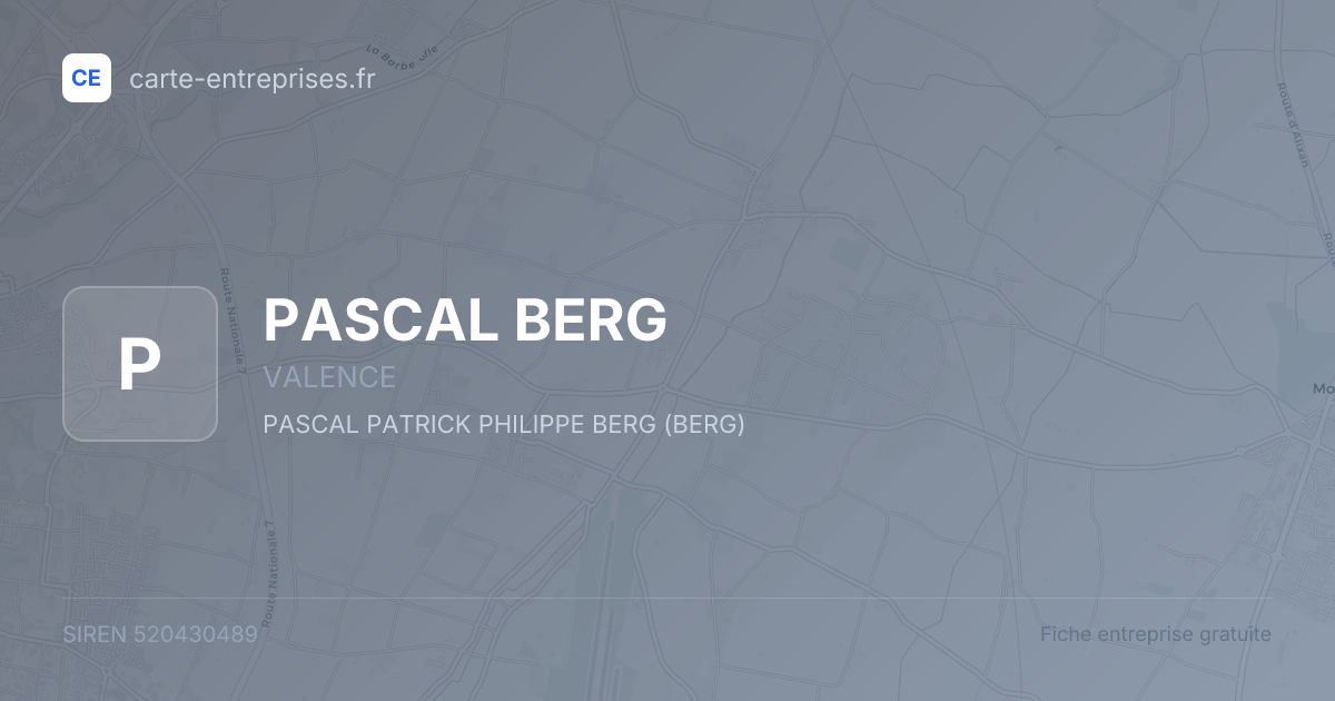 PASCAL BERG — 520430489 — fiche entreprise