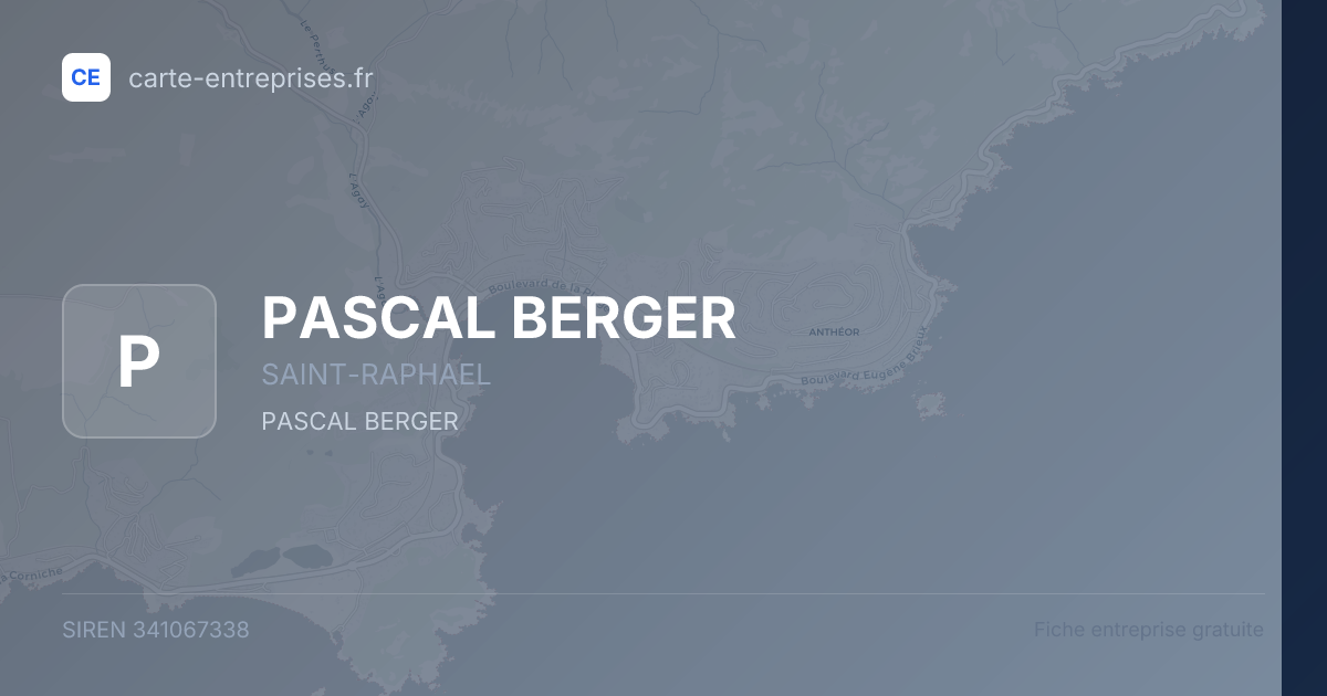 PASCAL BERGER — 341067338 — fiche entreprise