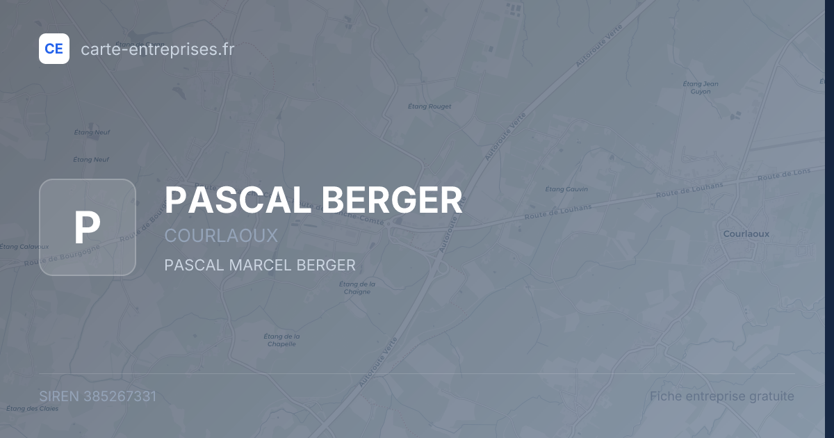 PASCAL BERGER — 385267331 — fiche entreprise