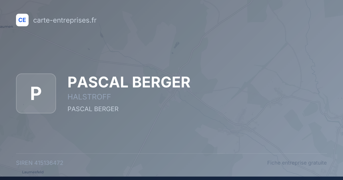 PASCAL BERGER — 415136472 — fiche entreprise