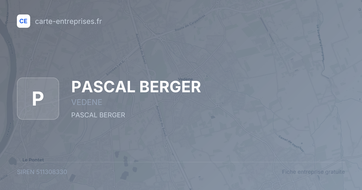 PASCAL BERGER — 511308330 — fiche entreprise