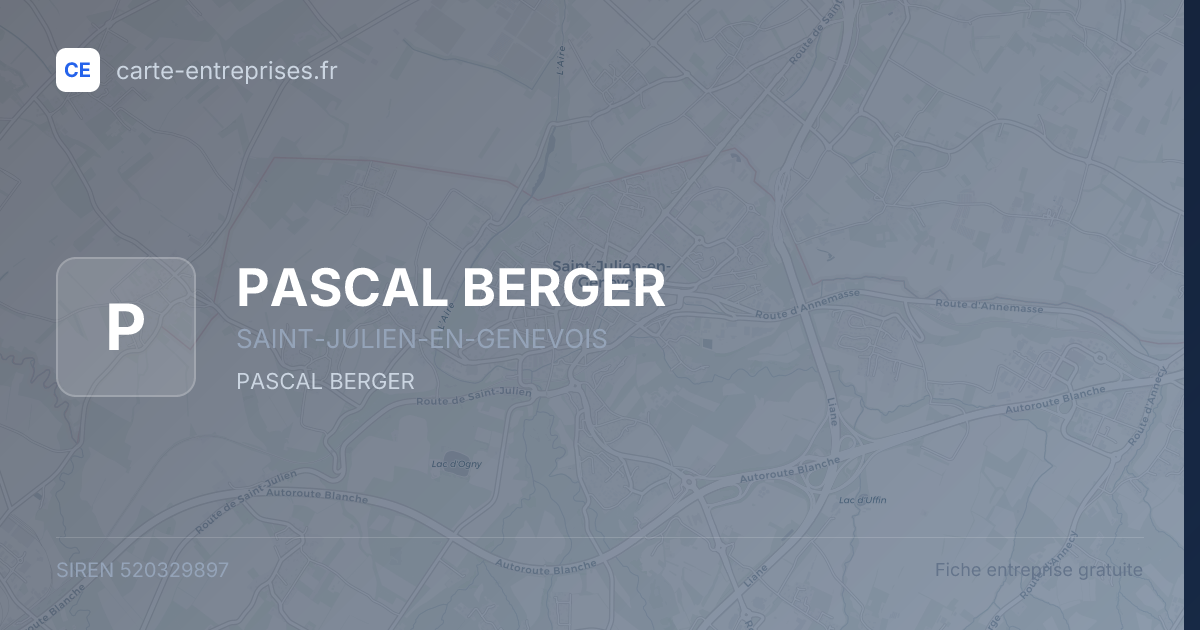 PASCAL BERGER — 520329897 — fiche entreprise