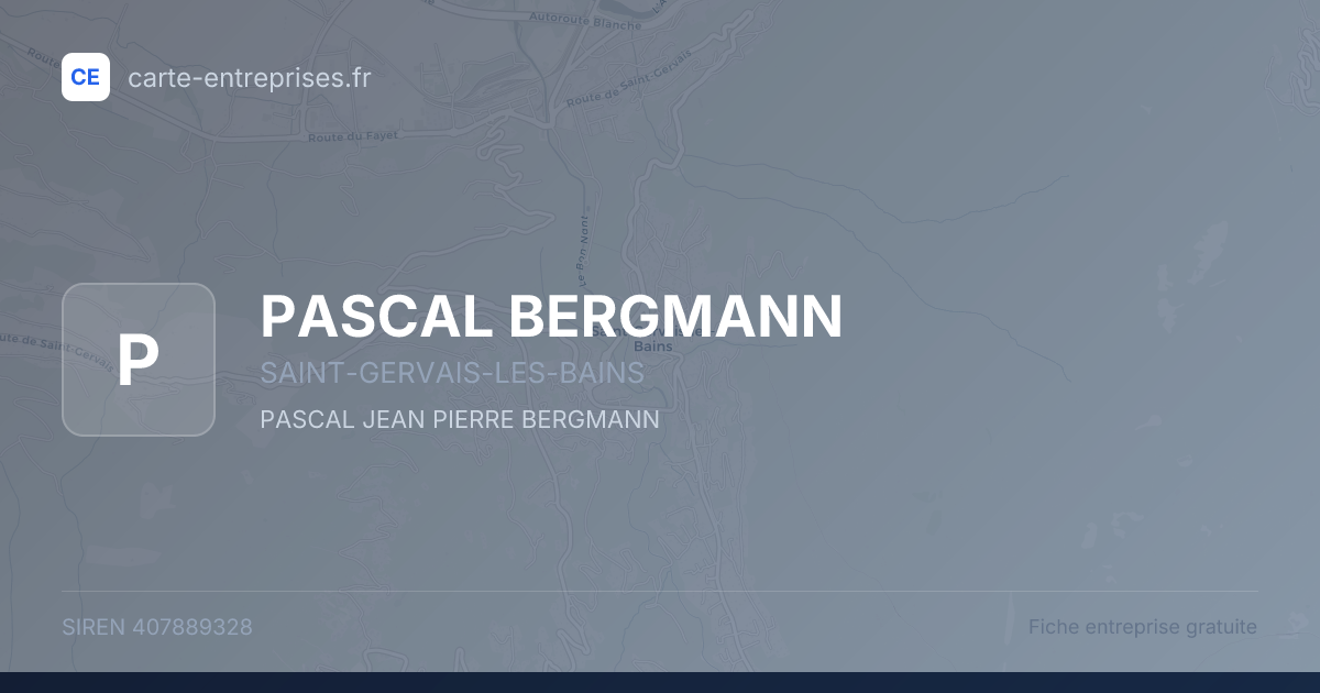 PASCAL BERGMANN — 407889328 — fiche entreprise