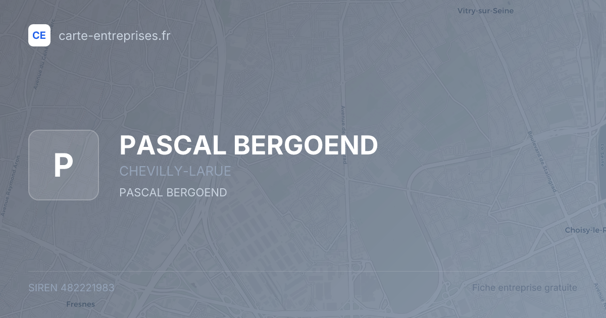 PASCAL BERGOEND — 482221983 — fiche entreprise